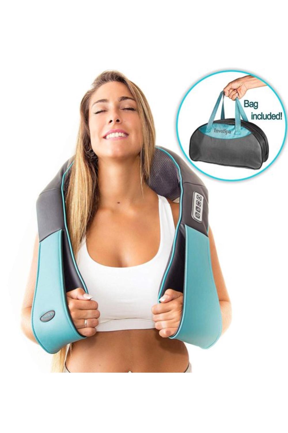 Aurora Cordless Neck and Back Shiatsu Massager with Heat, Black