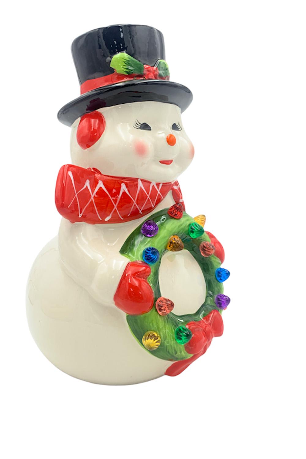 Mr. Christmas Nostalgic Ceramic Tabletop Figure Snowman Jender