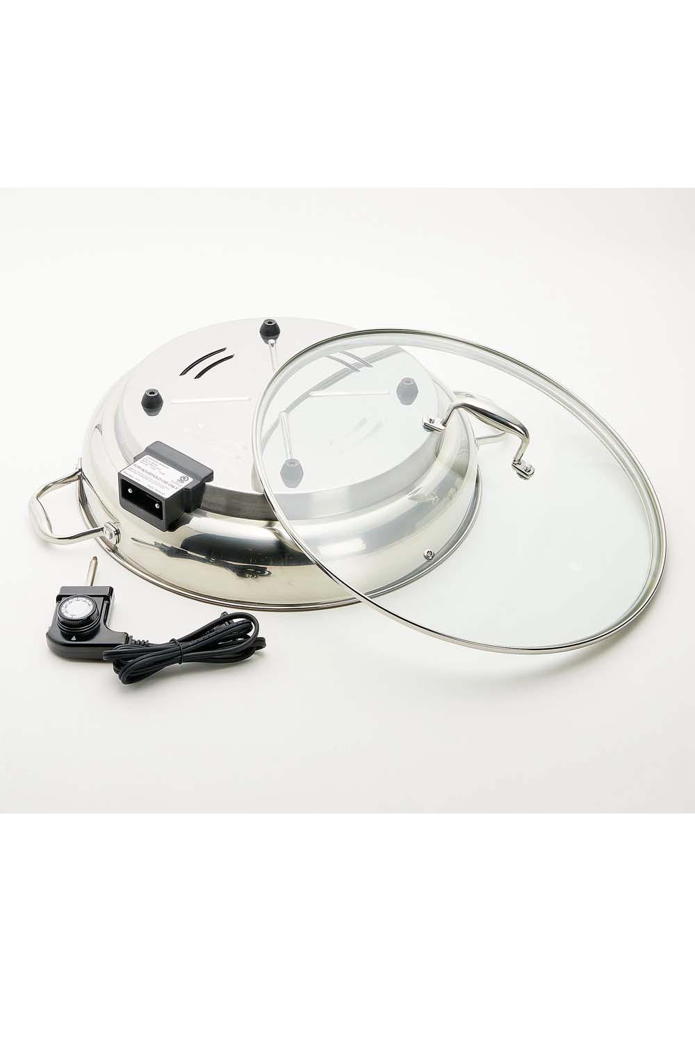 Cook's Essentials 15" Nonstick Electric Skillet & Lid Stainless Jender