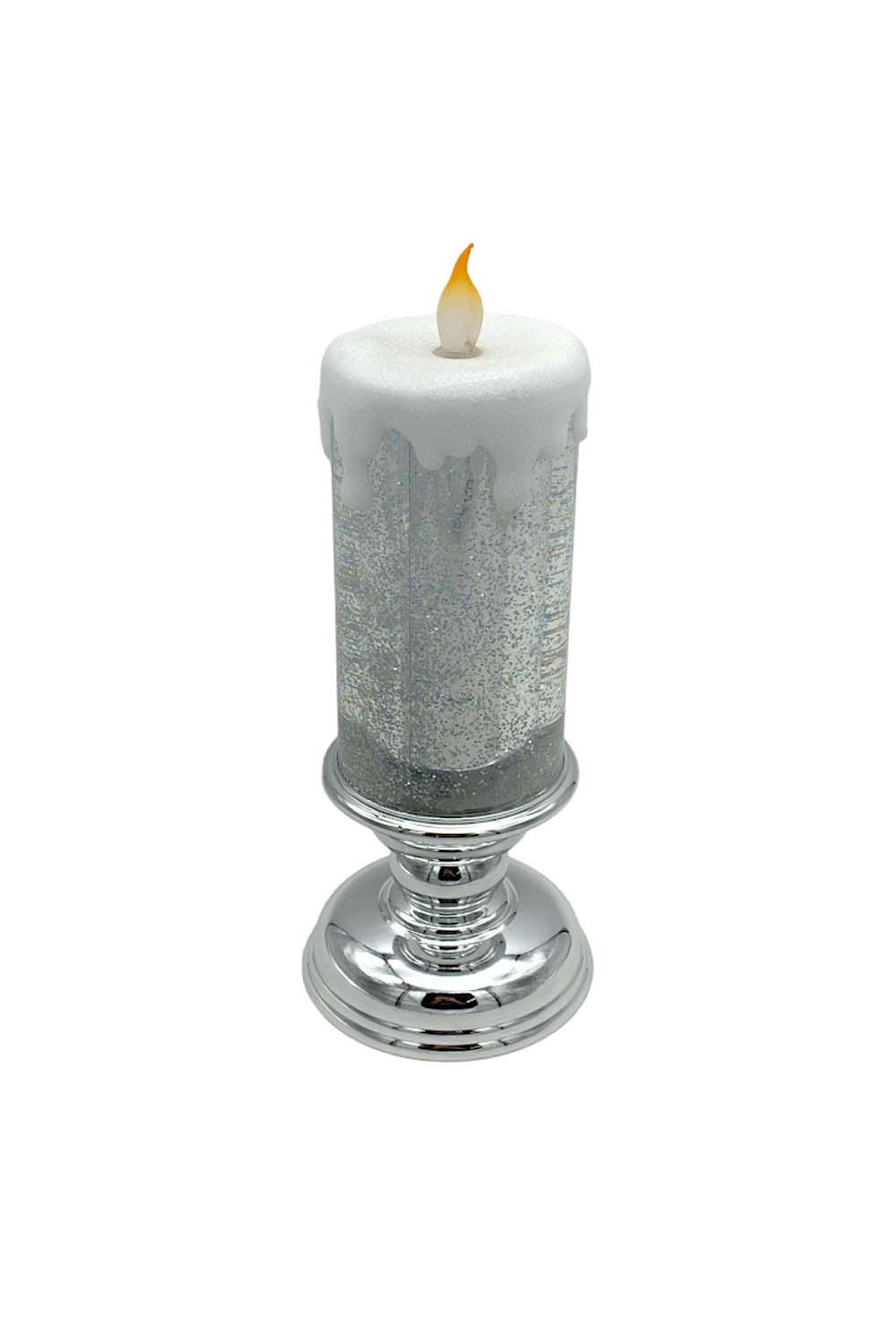 As Is 13 Illuminated Glitter Pedestal Candle by Valerie