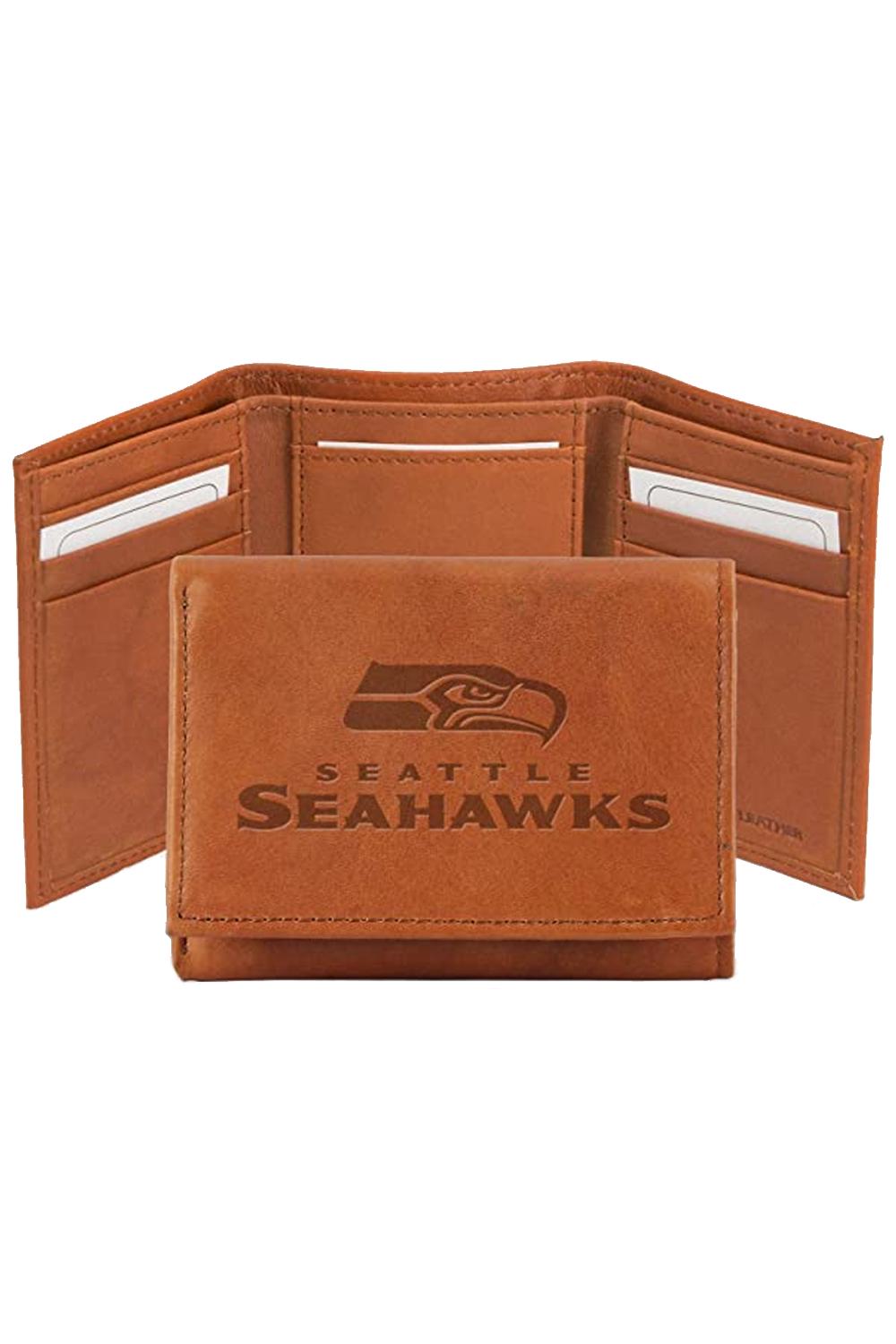 NFL Seattle Seahawks Tri-Fold Wallet, Black