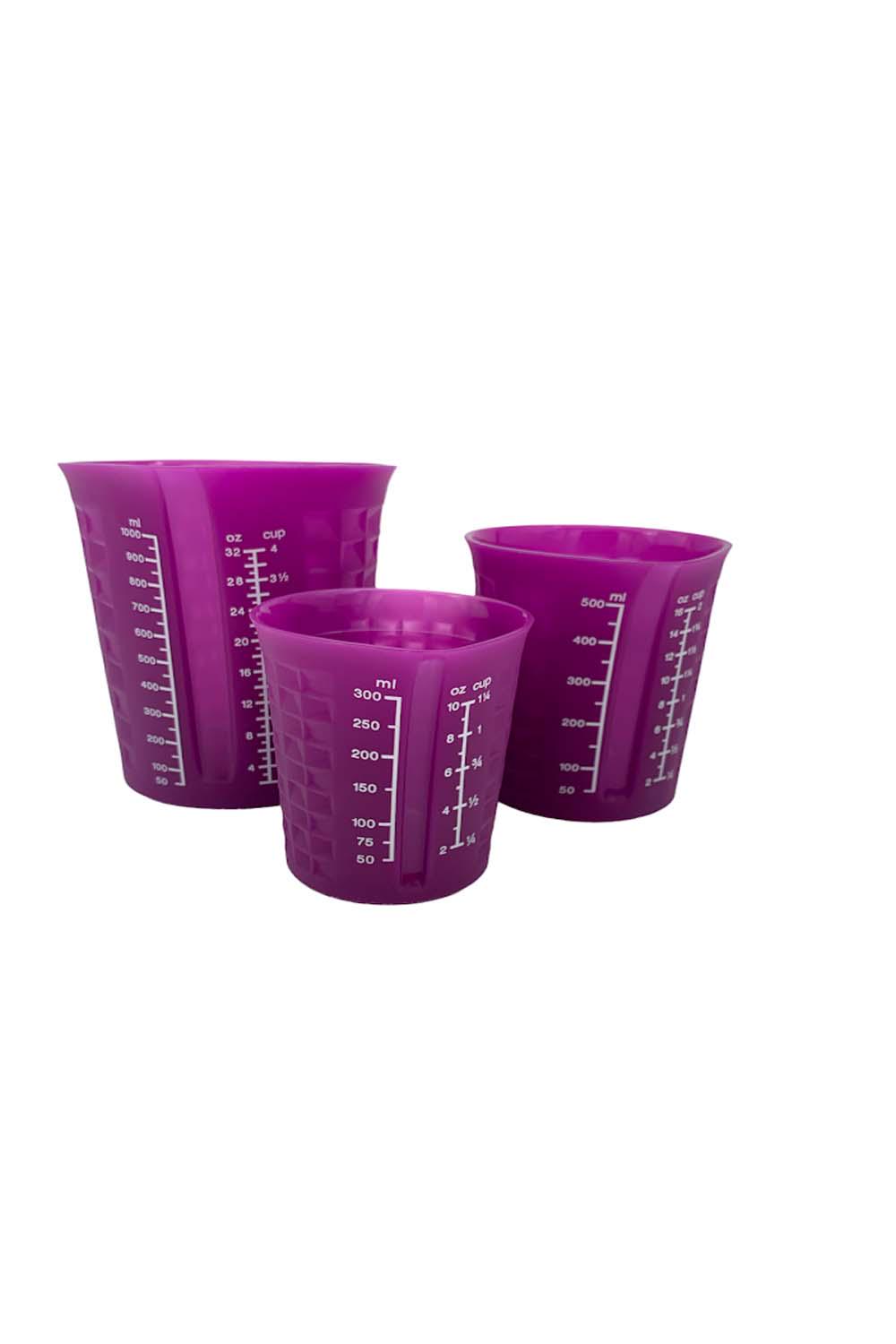 KOCHBLUME 3-Piece Silicone Measuring Cup Set