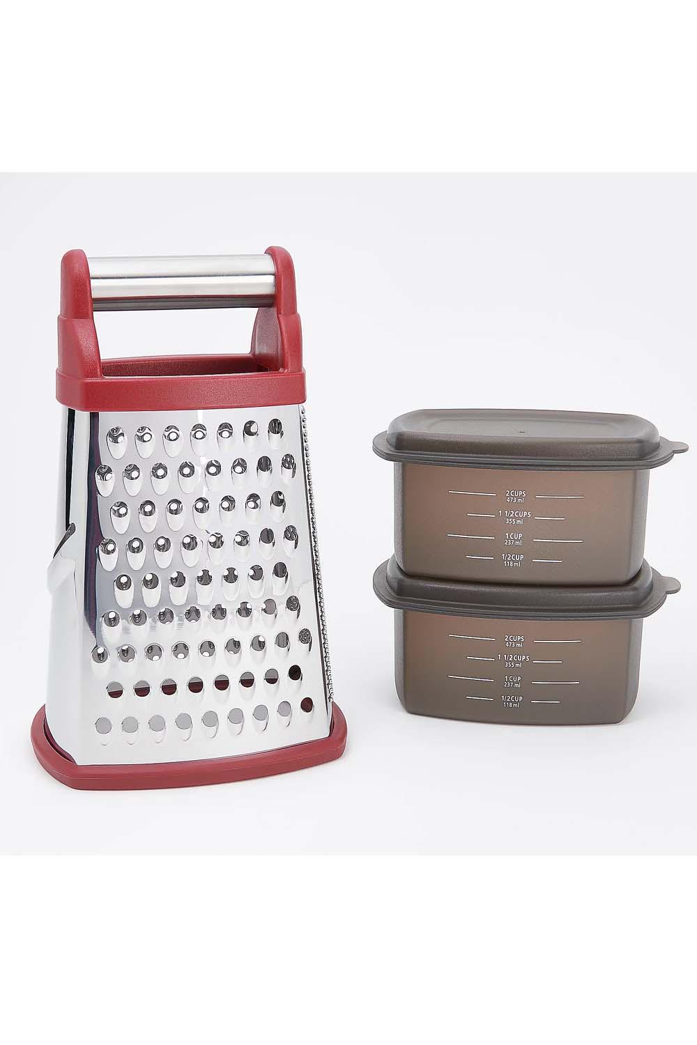 KitchenAid Box Grater with 2 Catch Bins and Lids Jender