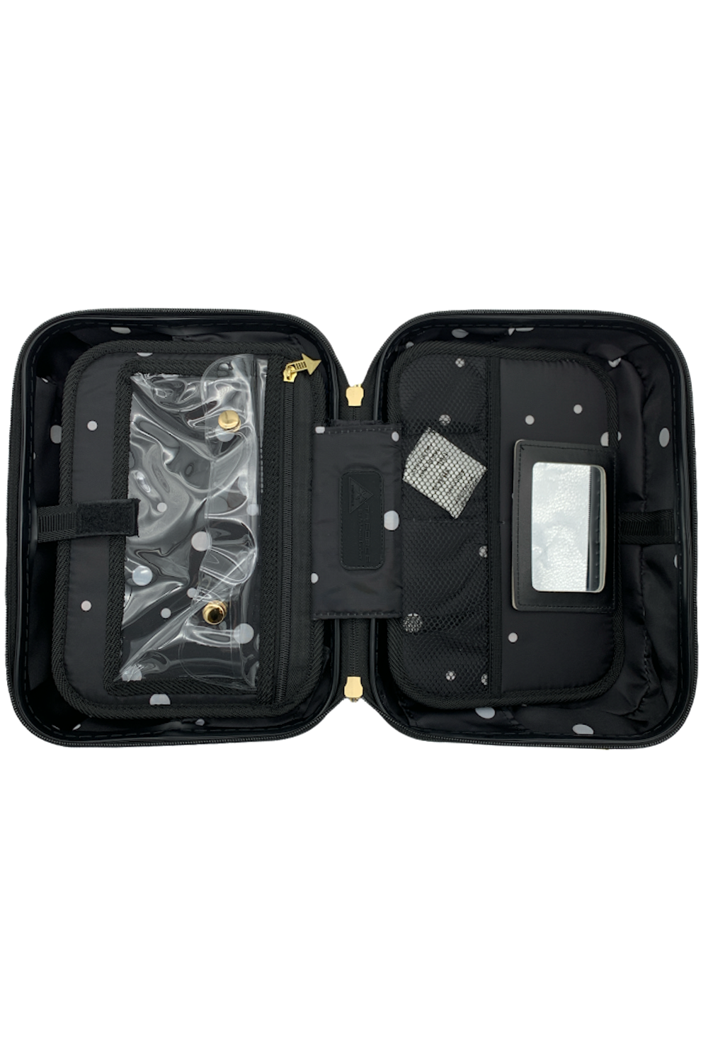 Triforce Hardside Beauty Case w/ Interior Panels Black Floral | Jender