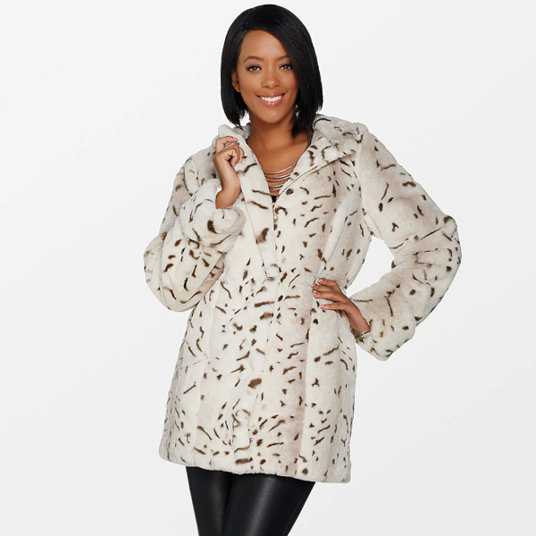 Lynx Women's Fur Coat with Hood