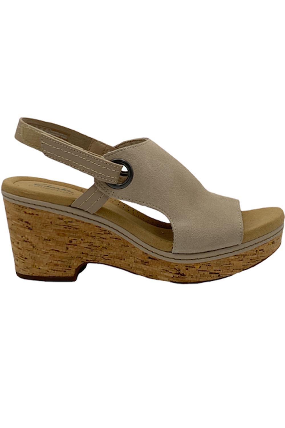 Clarks Collection Leather Wedge Sandals Giselle Cove Sand | Jender
