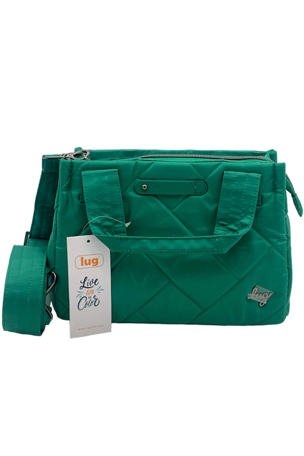 Lug Quilted Crossbody with Tote Handles Jitterbug Kelly Green Jender