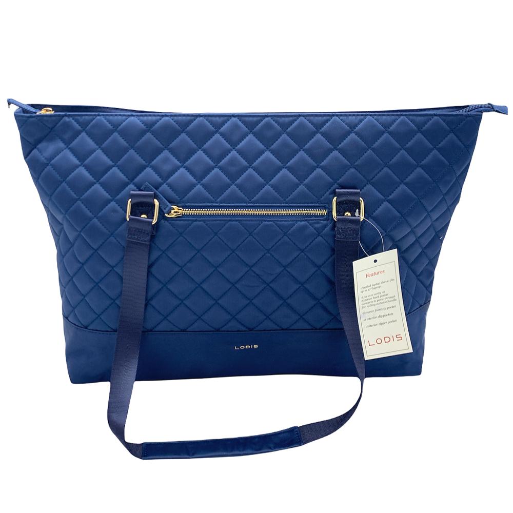 Lodis Quilted Nylon Laptop Tote Bag Blue/Purple Jender