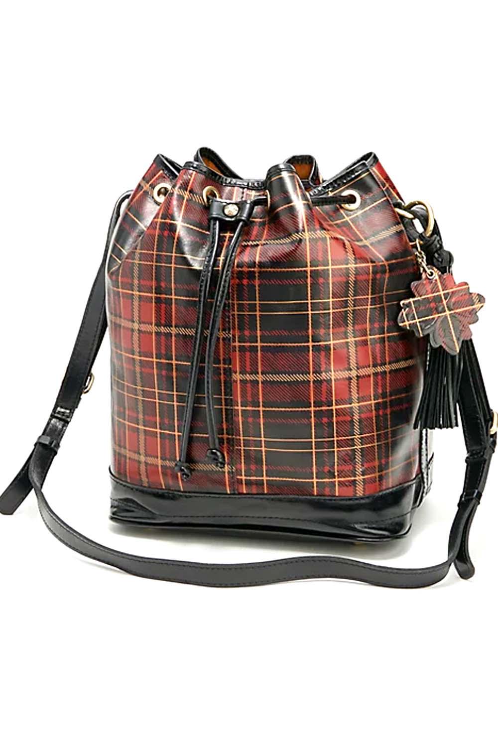 Patricia Nash Melrose Drawstring with Floret Key Fob Tartan Plaid Jender