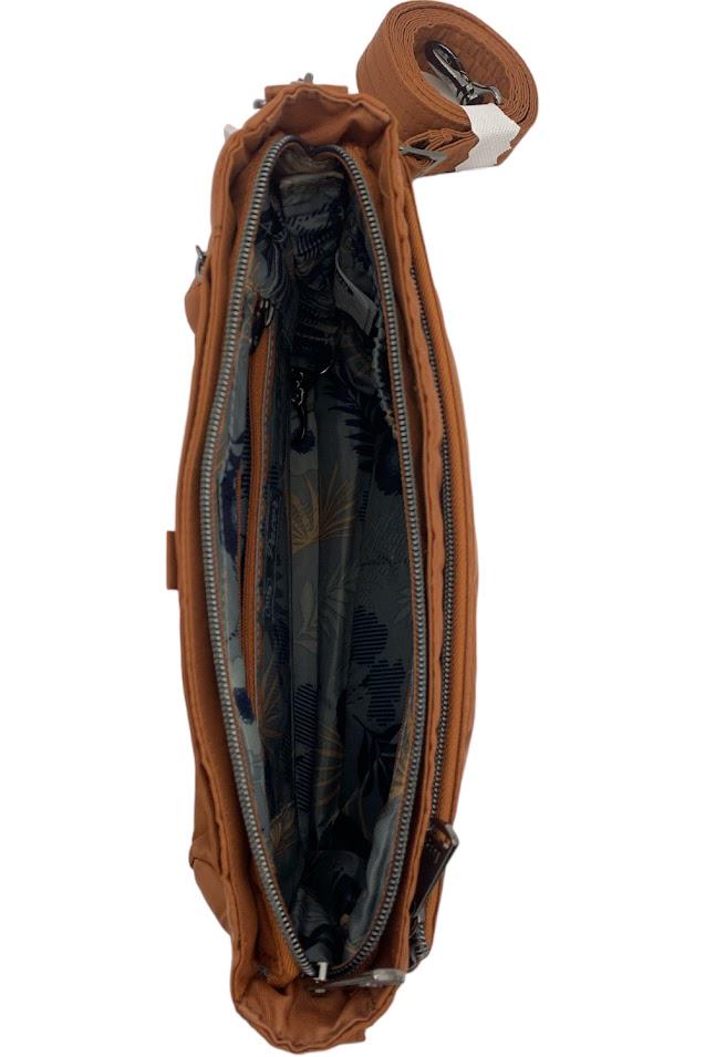 Lug RFID Crossbody with Stud Detail Pacer 2 Copper Brown Jender