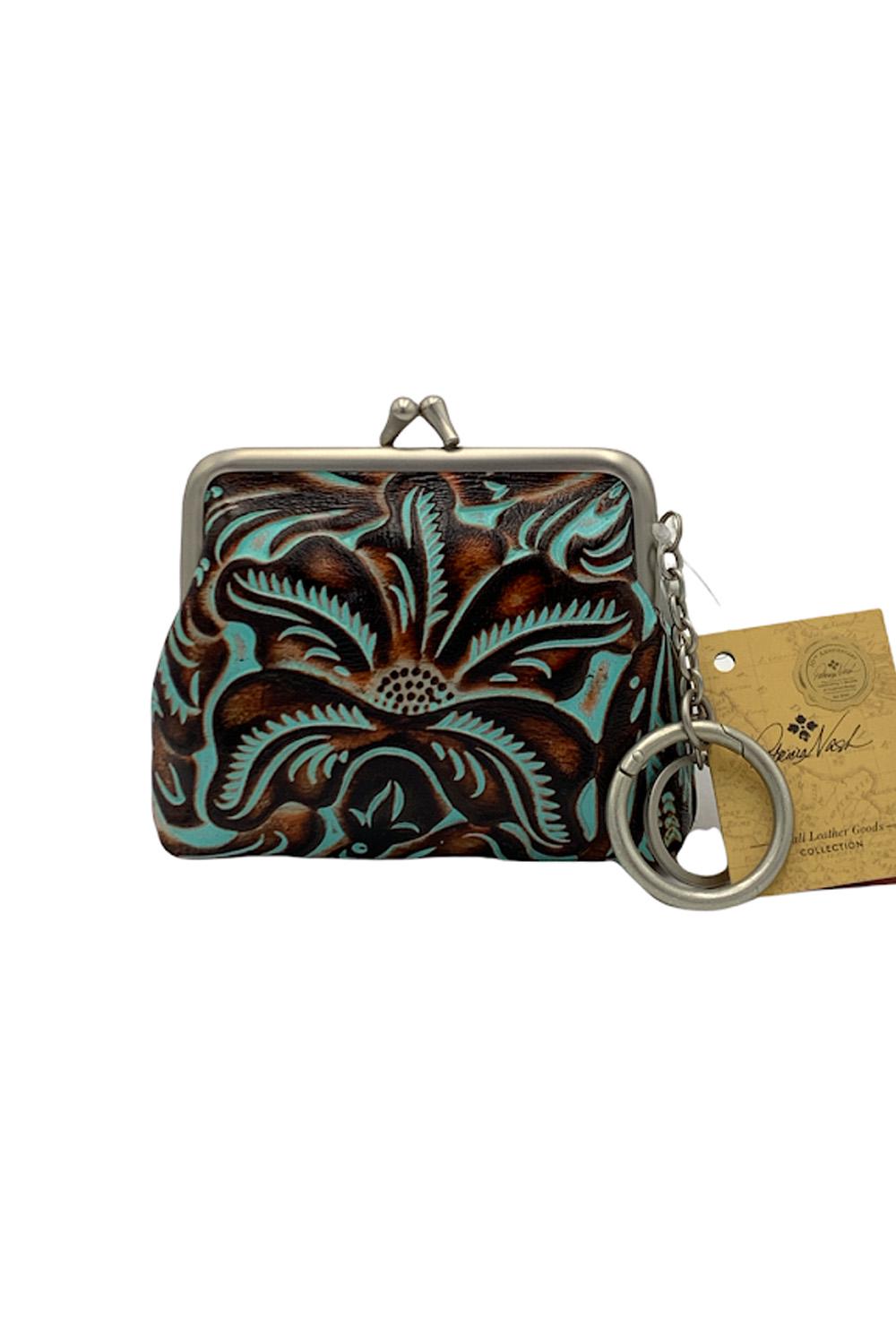 Patricia Nash Marene Spring Multi Floret Twist Lock Leather Wallet