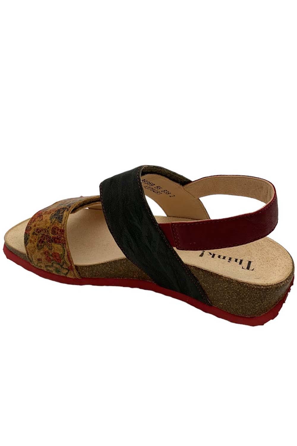 Think! Leather Adjustable Quarter Strap Sandals Mizzi Cognac/Kombi Jender