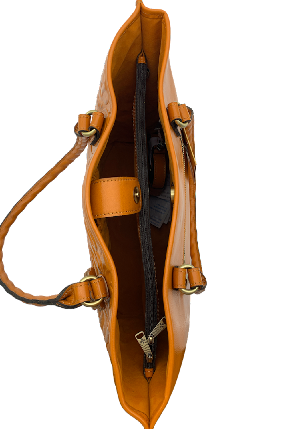 Patricia Nash Leather Cutout Adeline Tote Cognac Jender