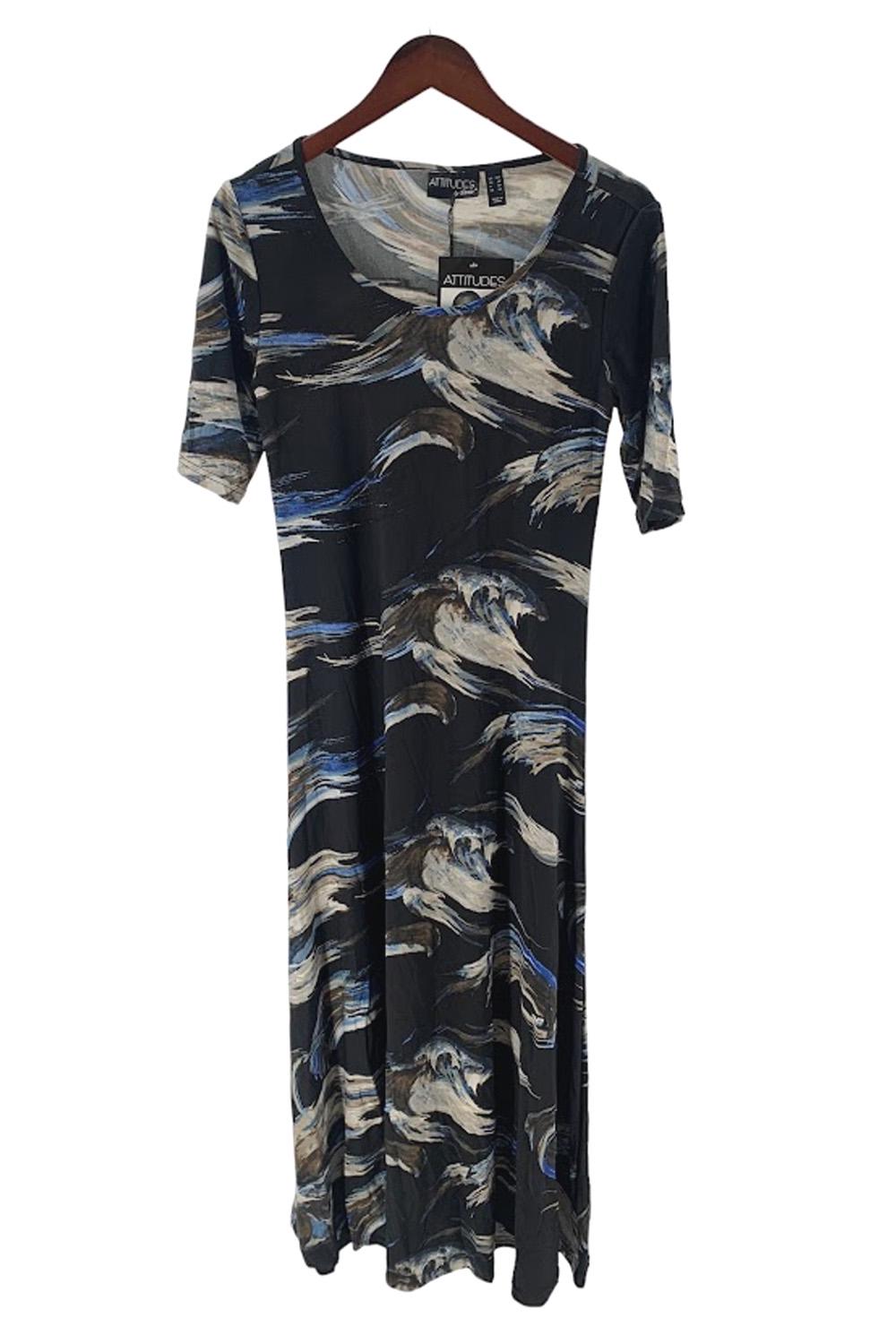 Carole Hochman 100% Cotton Twin Print Tiered Maxi Dress 