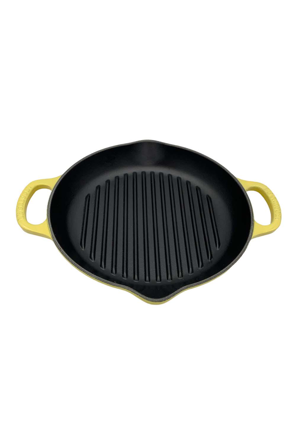 Vintage French Le Creuset Yellow Enameled Cast Iron Grill Pan