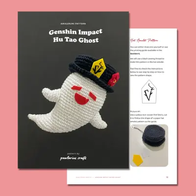 Genshin Impact Boo Tao Hu Tao Ghost Amigurumi Image - Pattern Preview