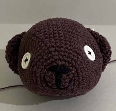 Mr Bean Teddy Bear Amigurumi Image - Head front view