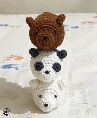 We Bare Bear Sushi Amigurumi Image - Finished product