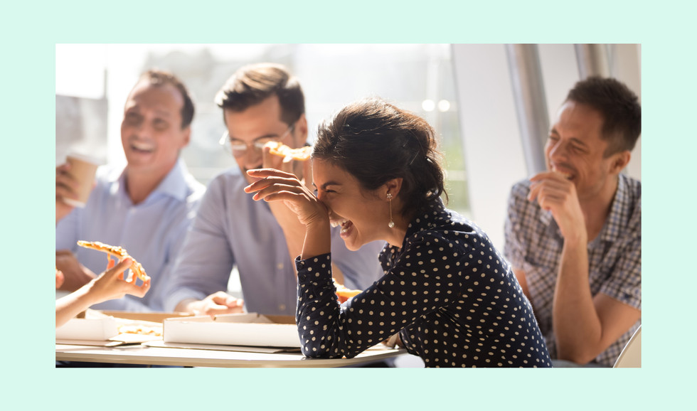 Image Shows Expense Management Meeting Colleagues Laughing