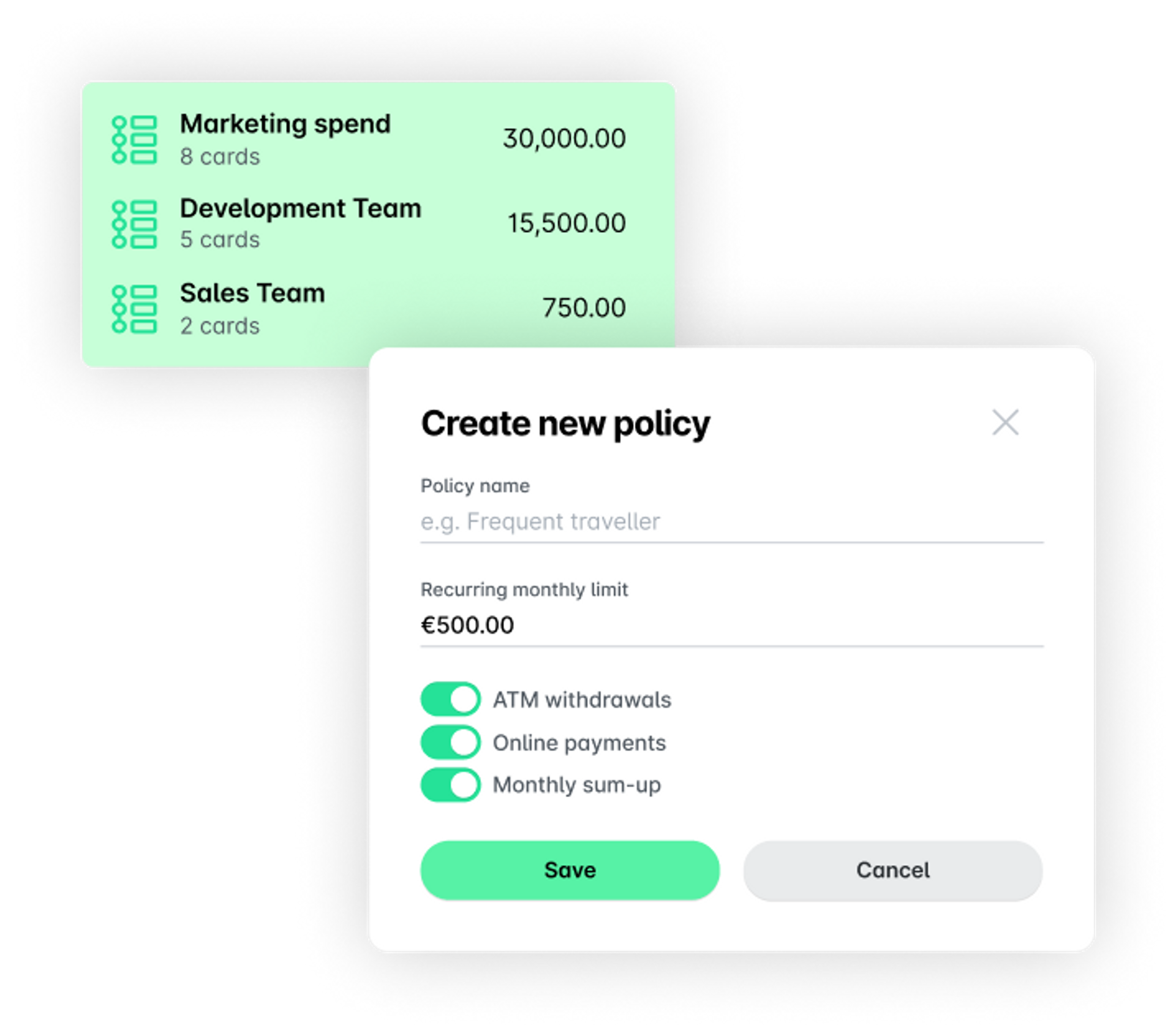 Creating corporate spend policies is simple with Payhawk.