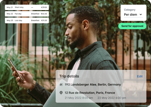 Verwalten Sie alle Geschäfts- und Reisekosten Ihrer Mitarbeiter.