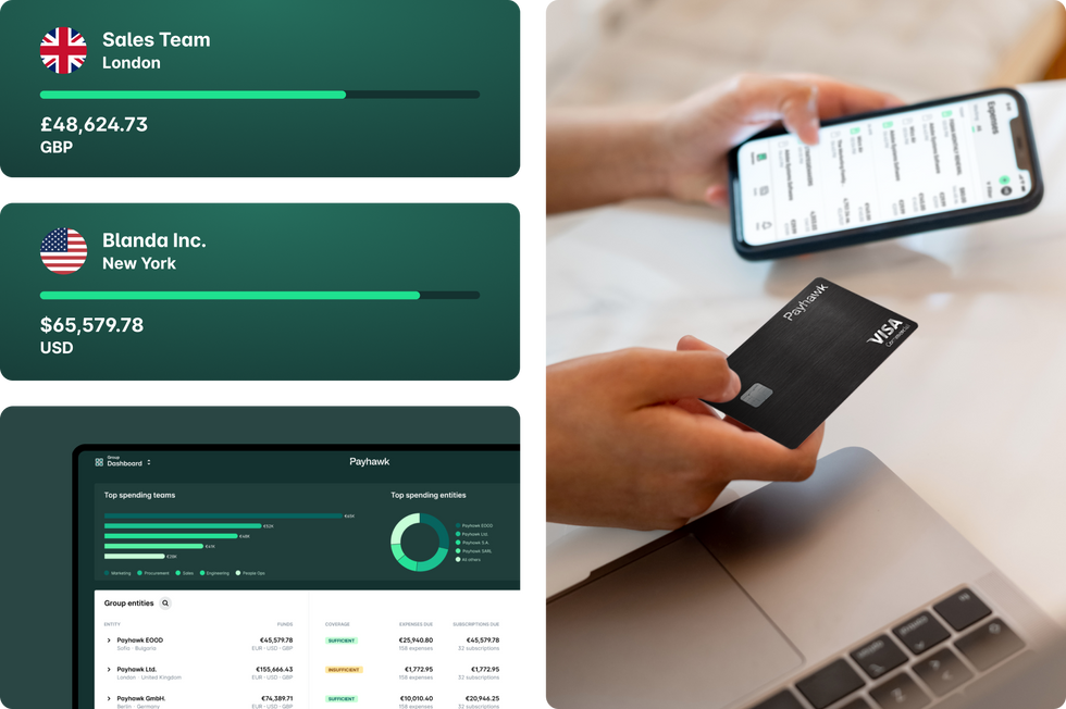 Manage all aspects of company expenses including corporate cards, supplier invoice payments, reimbursable expenses, and subscriptions across multiple entities. Payhawk is an all-in-one enterprise spend platform with mobile app and web portal