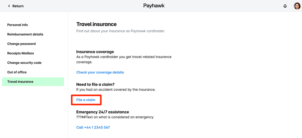 Presente una reclamación de seguro EEE con Payhawk en 3 sencillos pasos