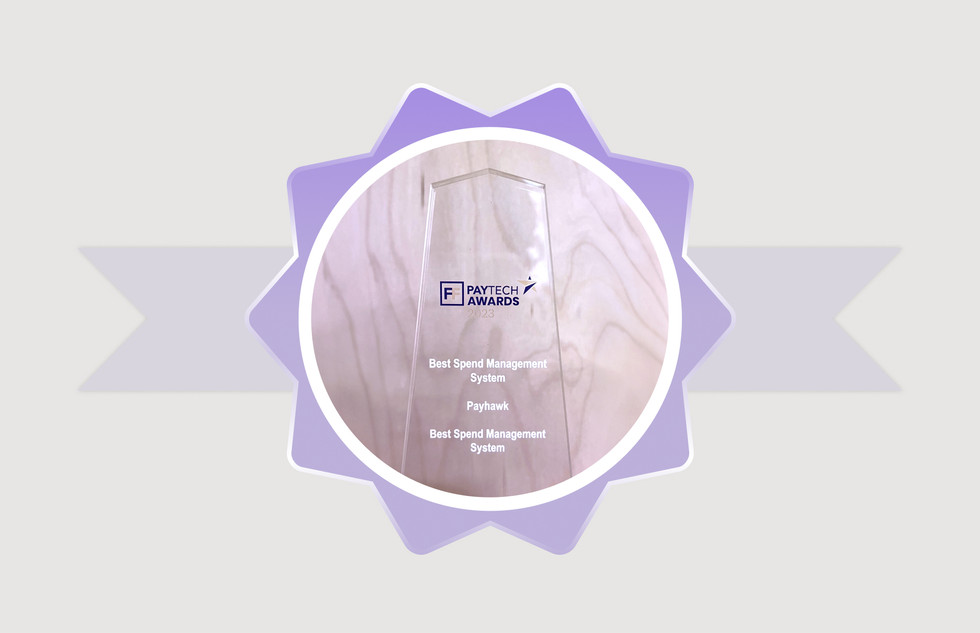 Best spend management system award by Fintech Future Paytech Awards