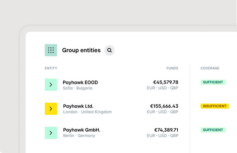 Manage payments across multiple entities and vendors from with one Payhawk dashboard