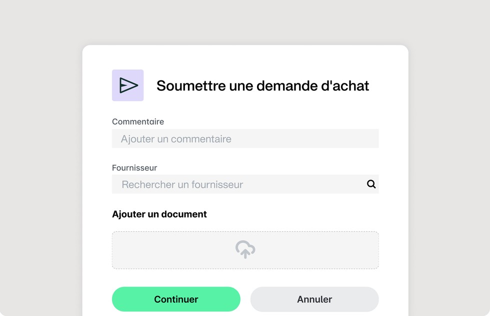 soumettre une demande d'achat