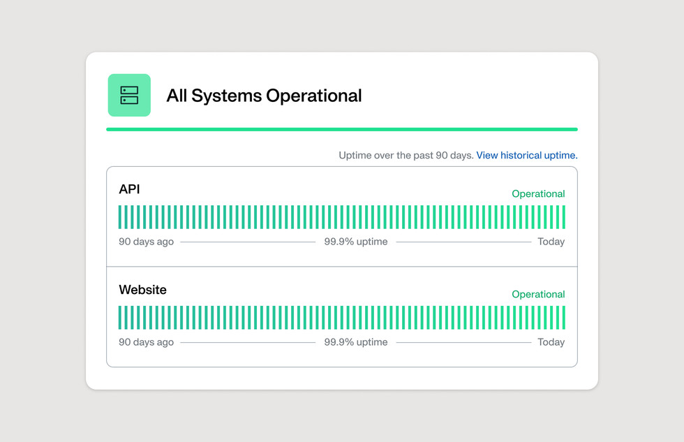 99.9% uptime