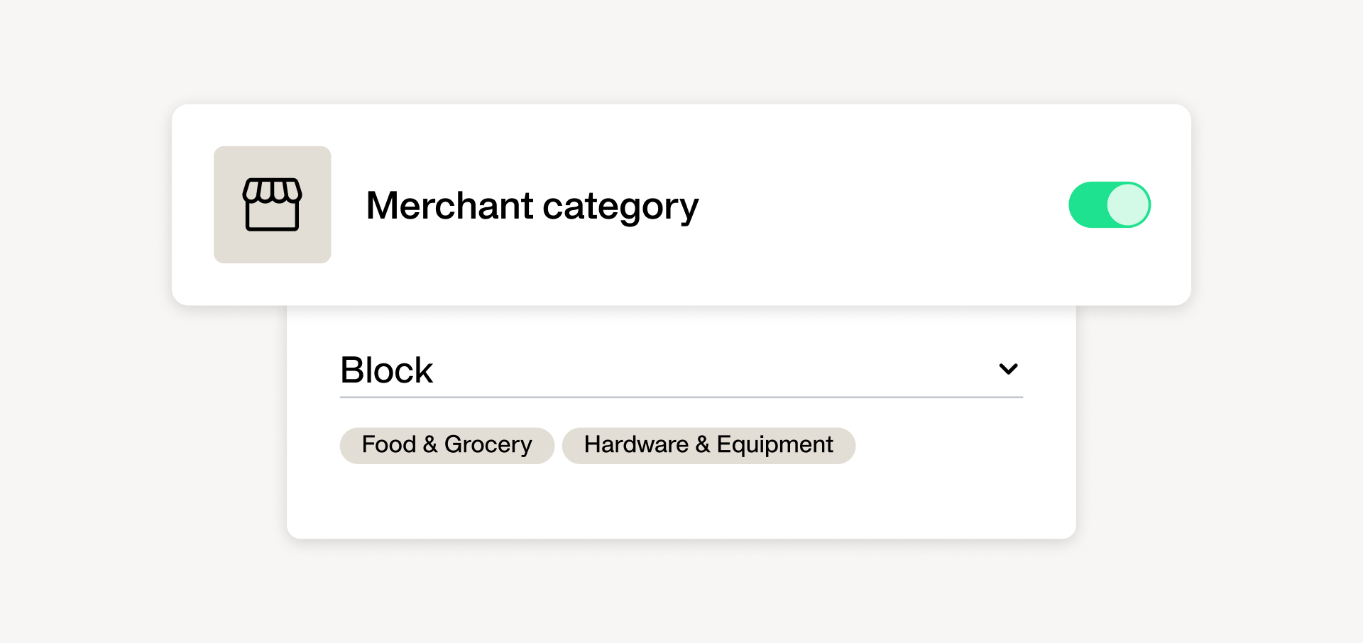 Advanced corporate card controls - block or allow transactions based on merchant category to proactively enforce spend policies.