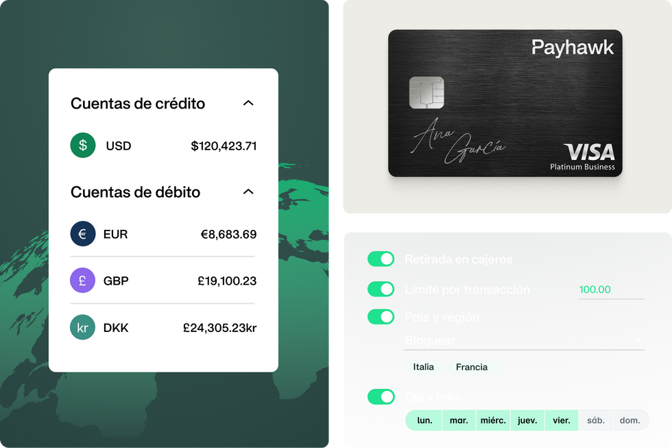 A dashboard showing all the business expenses that incurred on a Payhawk corporate card