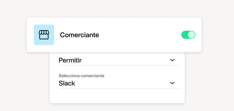 Controles avanzados en las tarjetas corporativas: crea restricciones de gasto según el comerciante para eliminar los gastos fuera de la política de empresa y el riesgo de fraude.