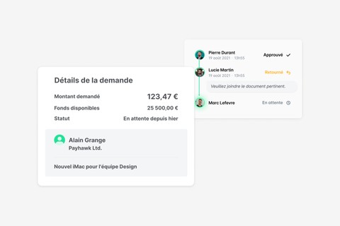 Vous pouvez approuver toutes les demandes de dépense directement dans l’application mobile Payhawk.