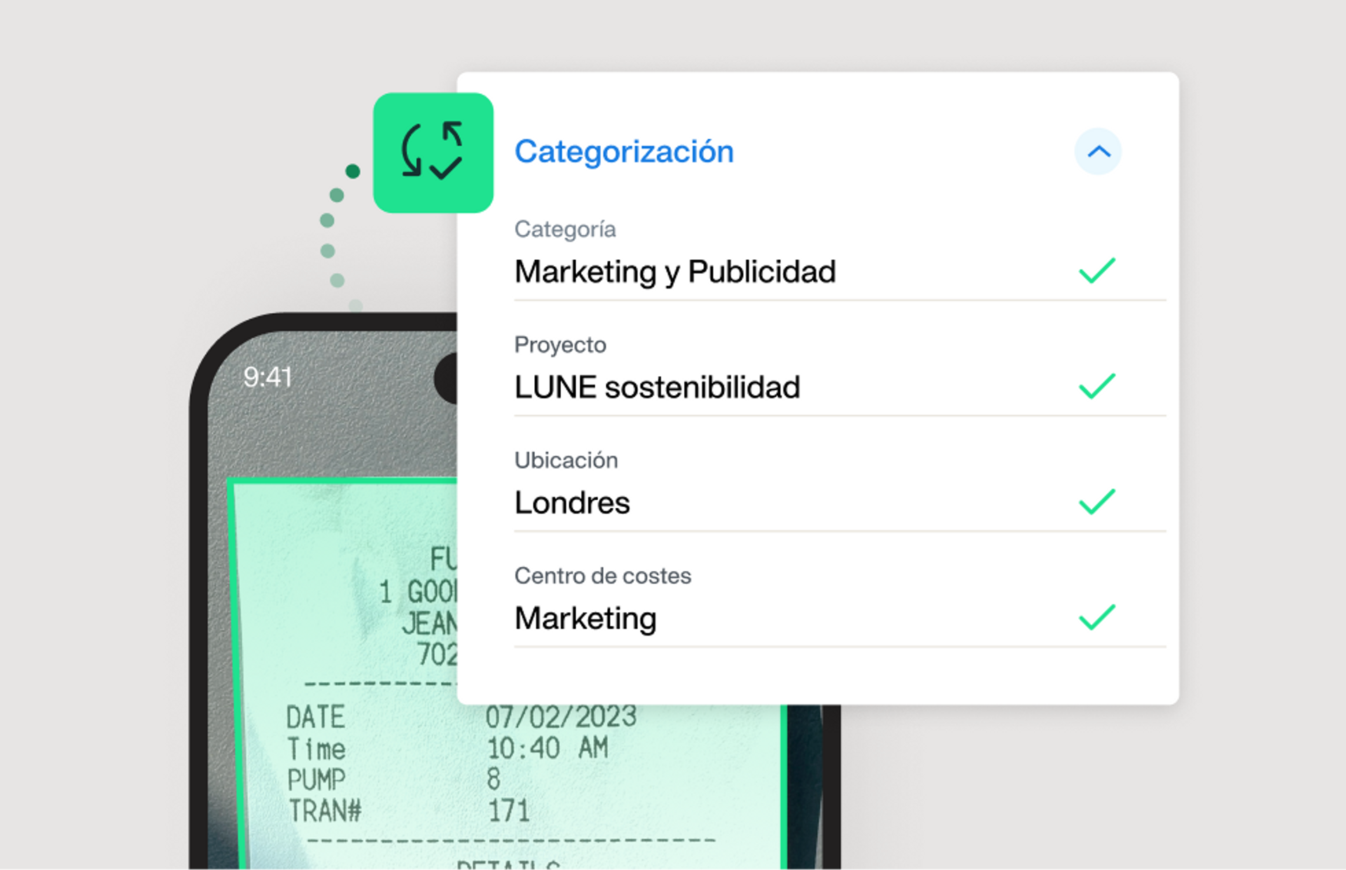 Función de gestión de gastos de Payhawk: recopilación automática de datos de recibos