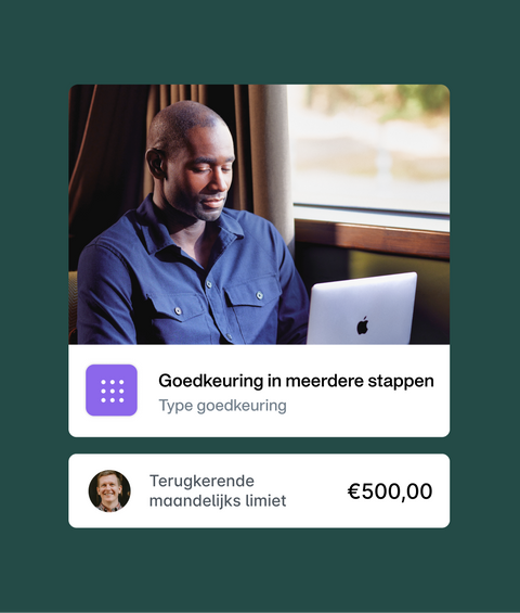 Afbeelding van een financiële medewerker die een aangepaste goedkeuringsworkflow instelt