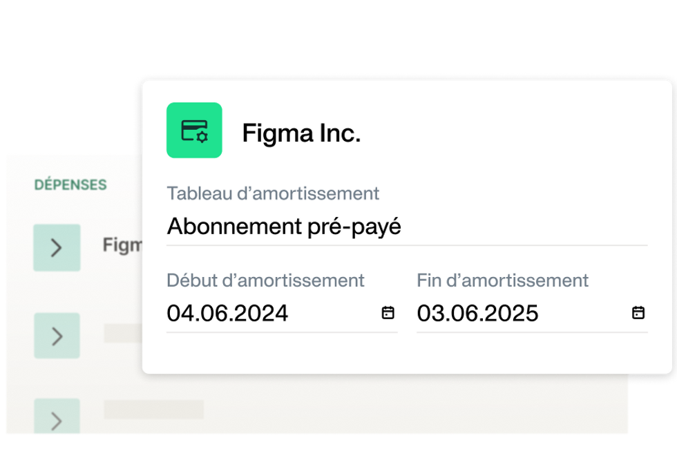 tableau d'amortissement de la plateforme Payhawk