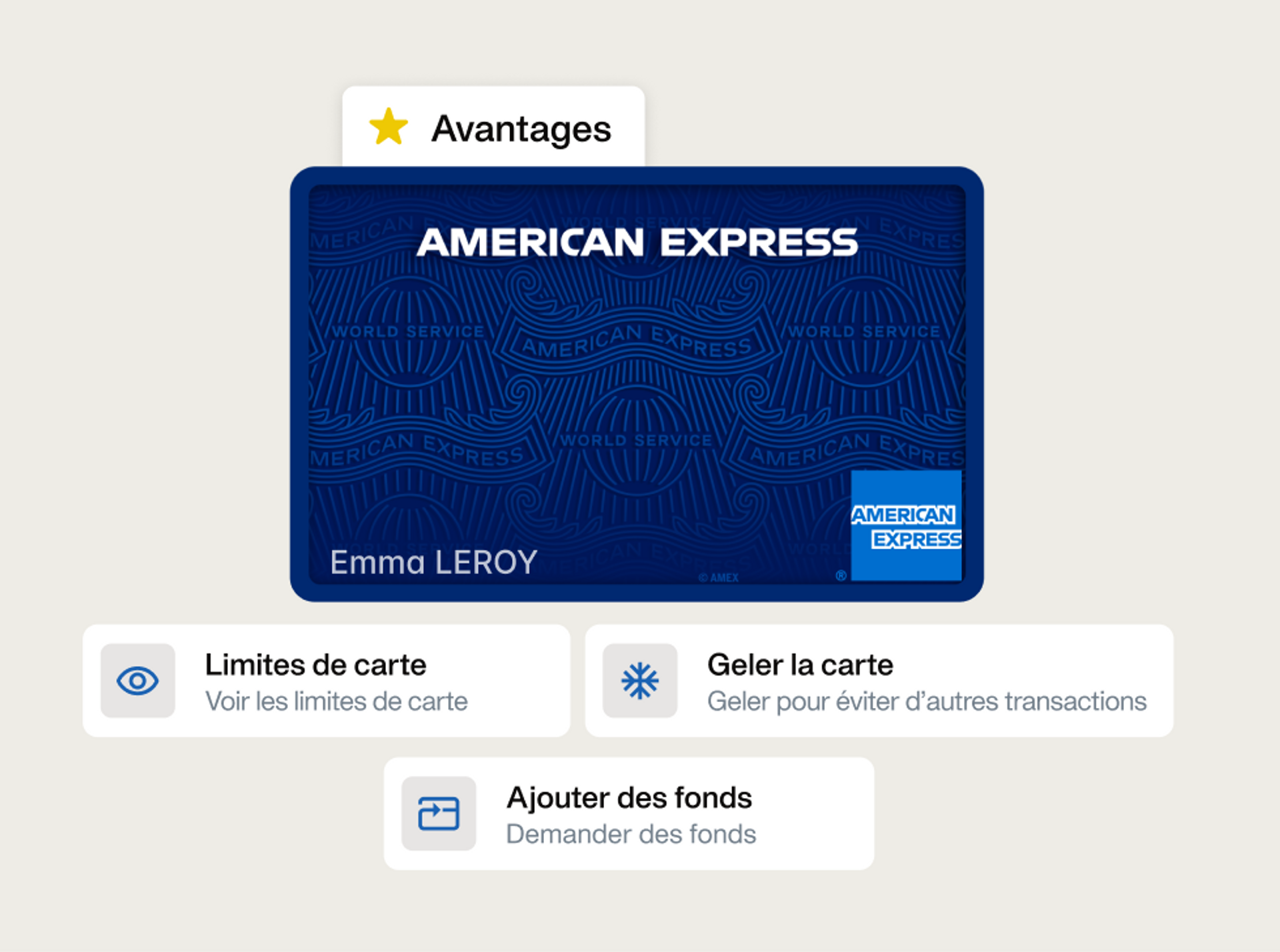 Illustration de la carte d'entreprise AMEX, avec les capacités combinées de la plateforme de gestion des dépenses Payhawk