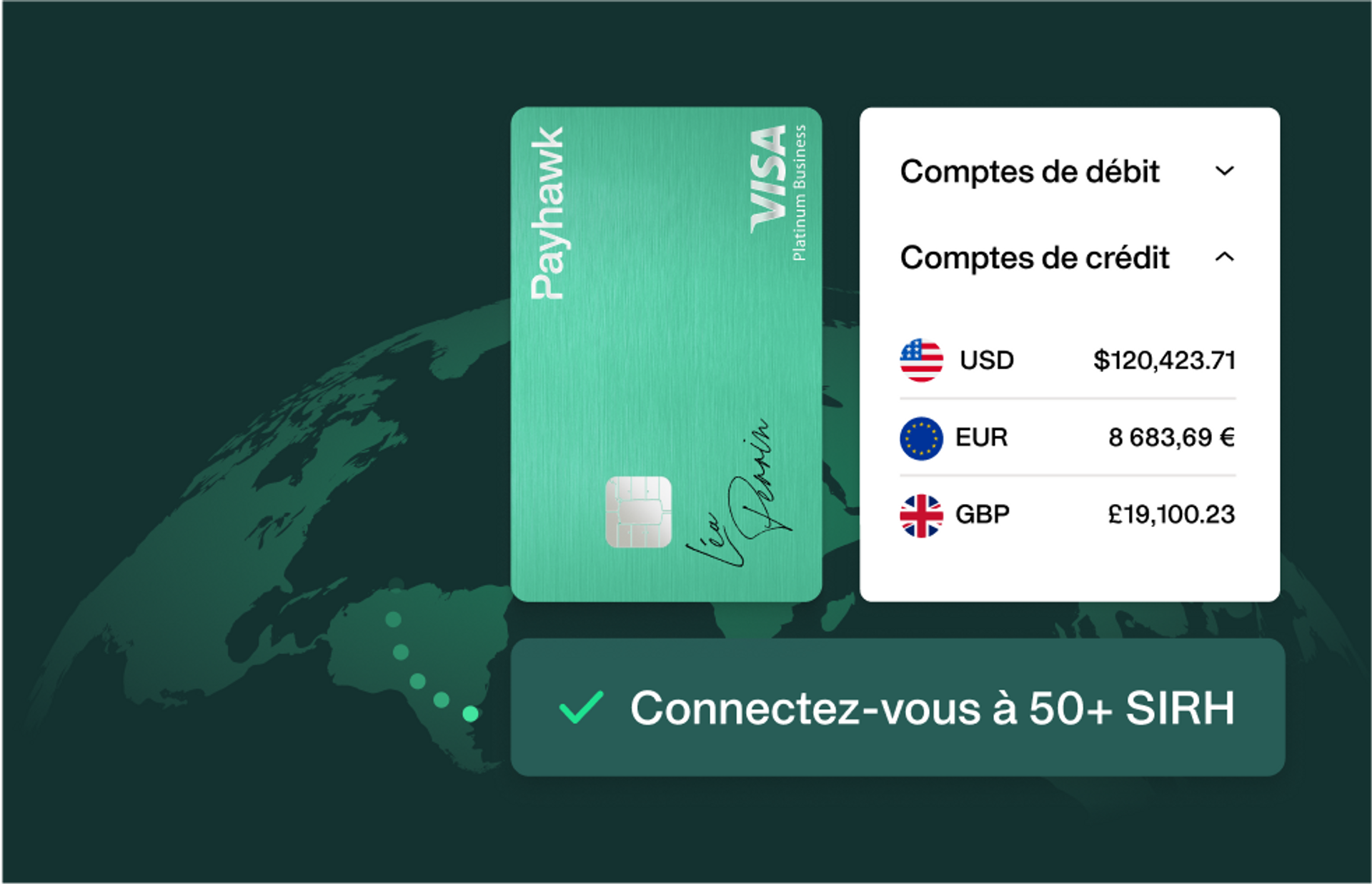cartes de crédit Visa en euros, nouvelles limites de cartes et intégrations avec 50 solutions RH