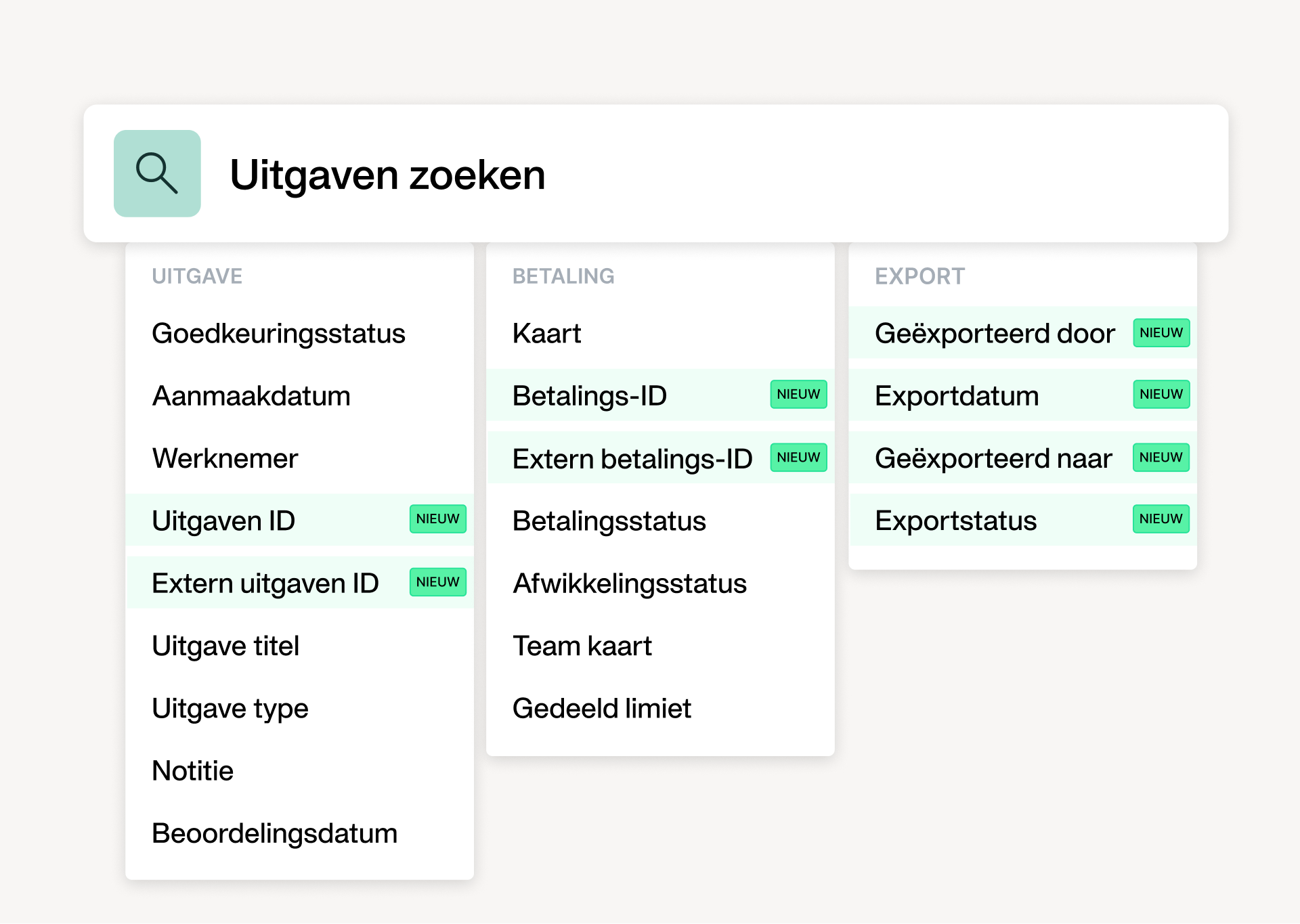 Controle over zakelijke onkostenexportgegevens