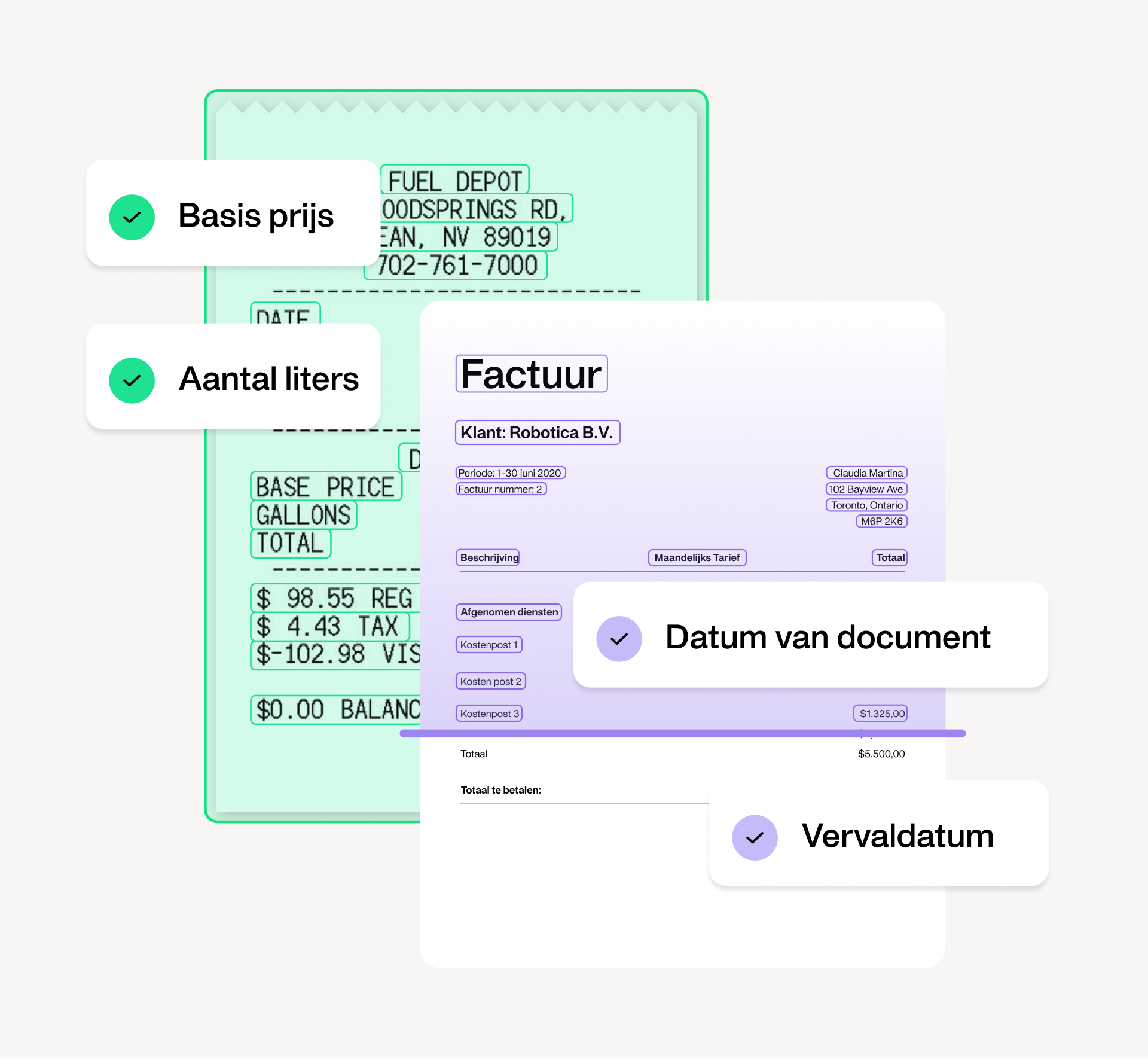 Automated Receipts and Invoices Analysis (ARIA) is ons intern ontwikkelde algoritme voor gegevensextractie. ARIA helpt Payhawk klanten met het automatisch verwerken van bonnen en facturen, waardoor kostbare tijd wordt bespaard.
