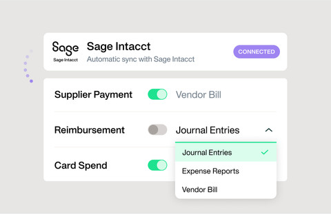 Illustration showing how easy it is to set the Sage Intacct integration 