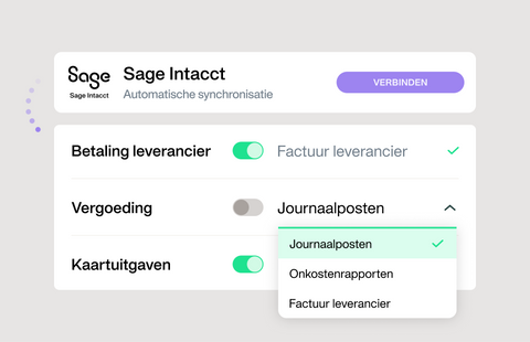 Illustratie die laat zien hoe eenvoudig het is om de Sage Intacct integratie in te stellen