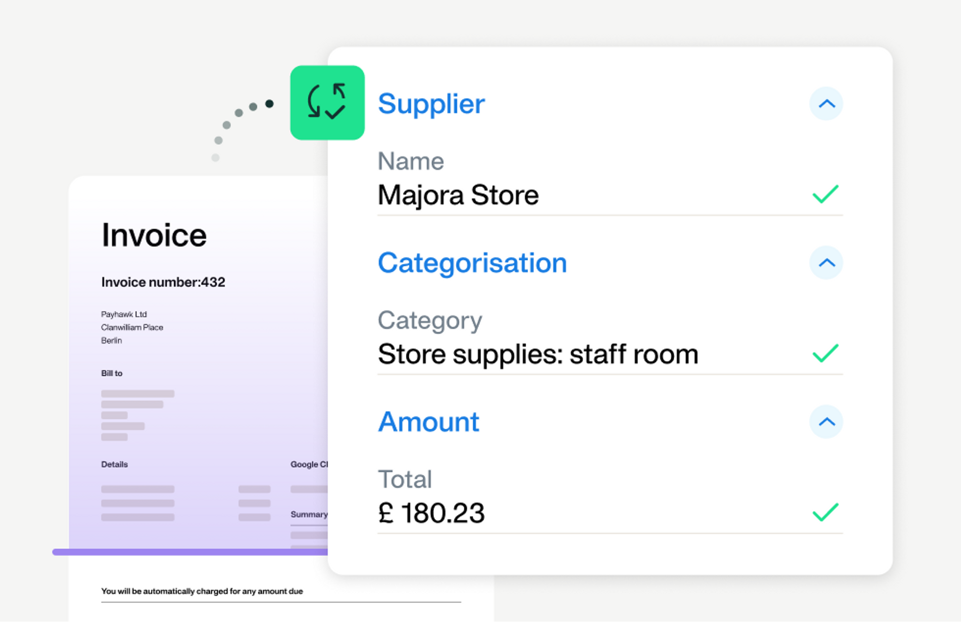 Illustration showing how easy it is to streamline your invoice management with the help of OCR and AI technology