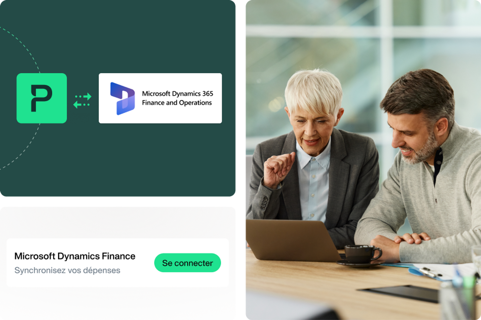 photo d'une équipe Finance discutant de l'intégration native de Payhawk et de Microsoft Dynamics 365 Finance