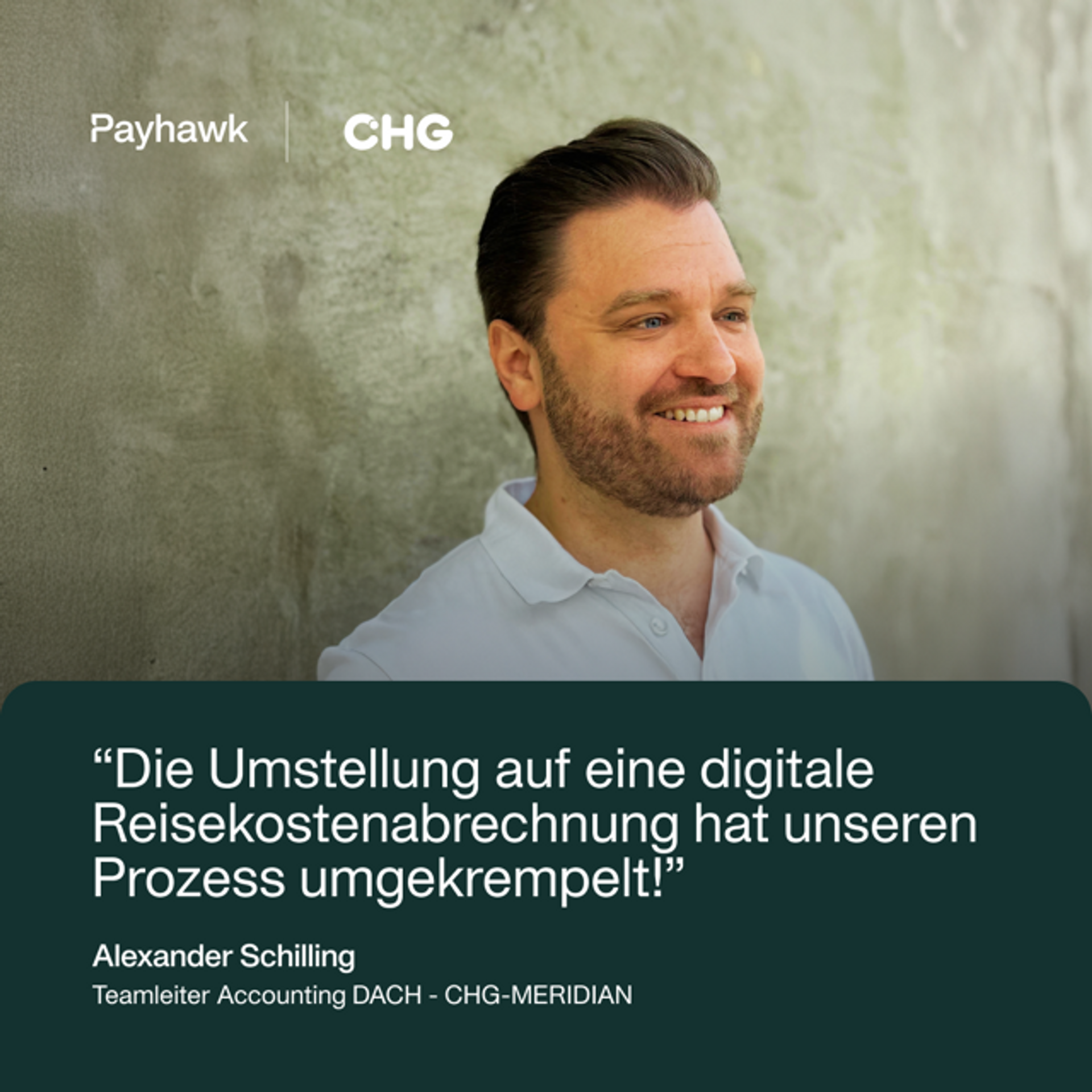 Alexander Schilling, Teamleader Accounting Payables beim Finanzierungs- und Technologiemanager CHG-MERIDIAN