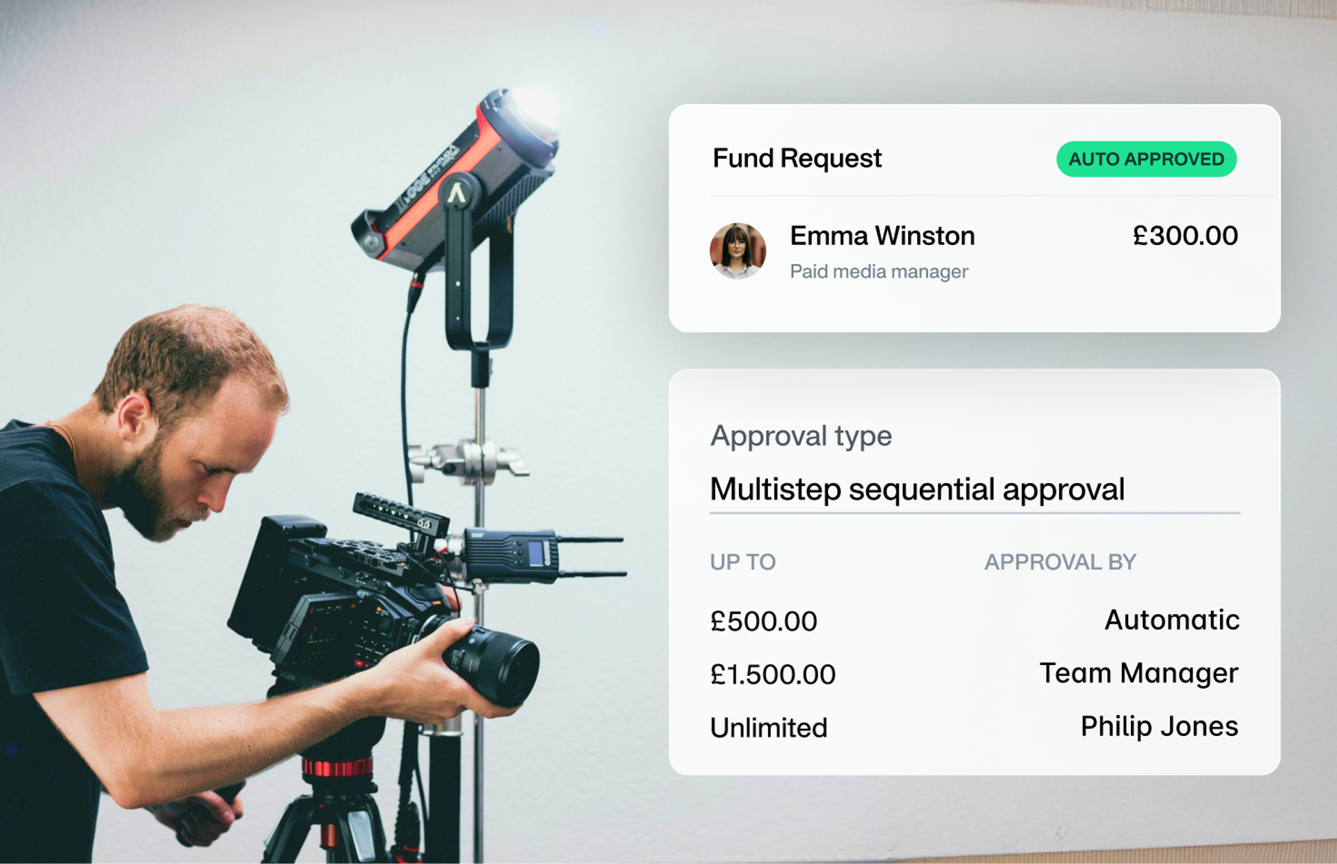 Image showing that you can set a specific approval workflows for the different types of expenses you have