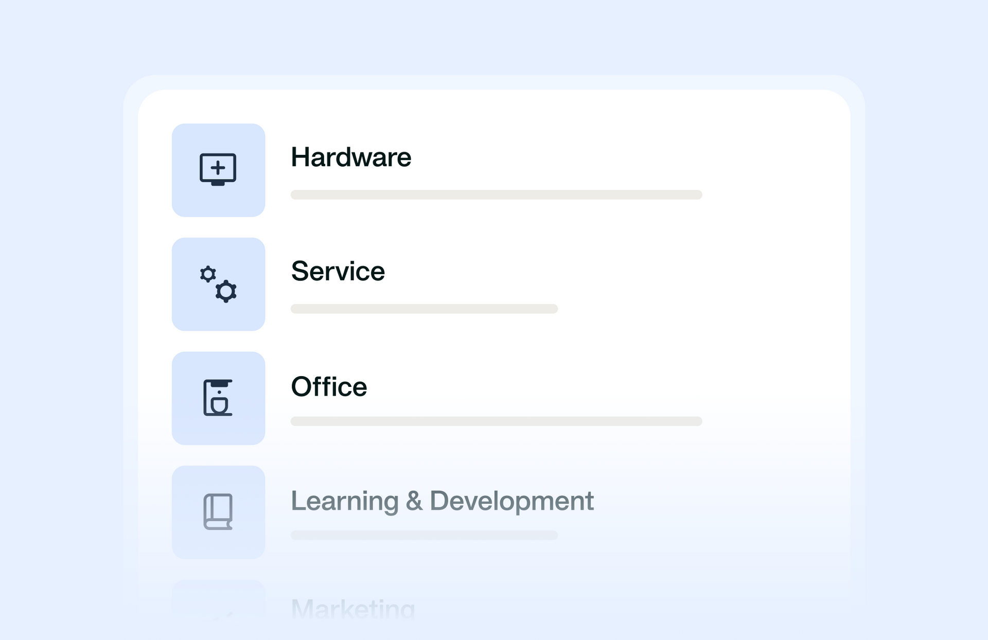 Visualisation of the custom request templates