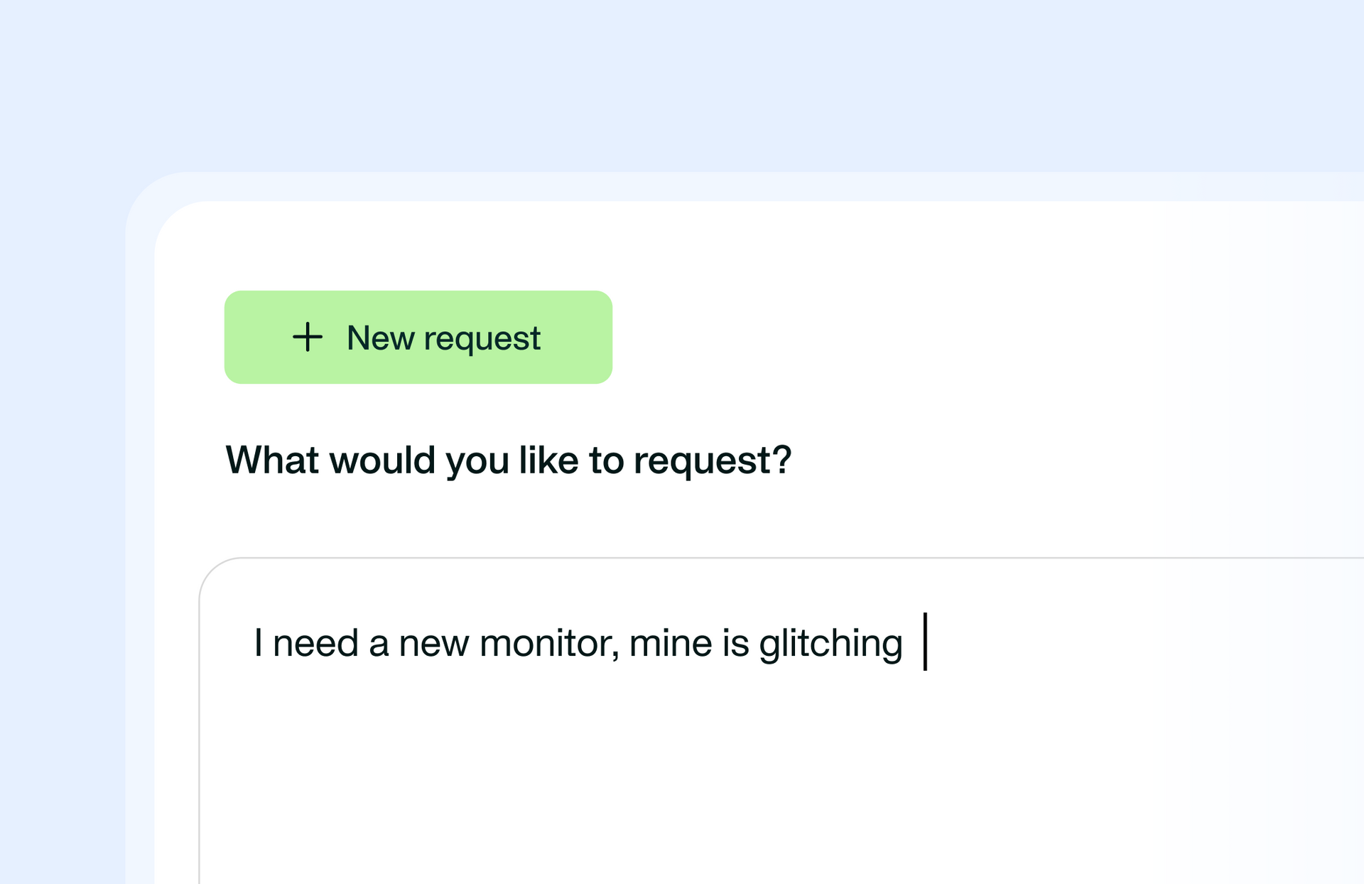 Visualisation of the conversational request builder